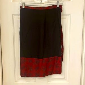 Asian inspired wrap silk wrap skirt